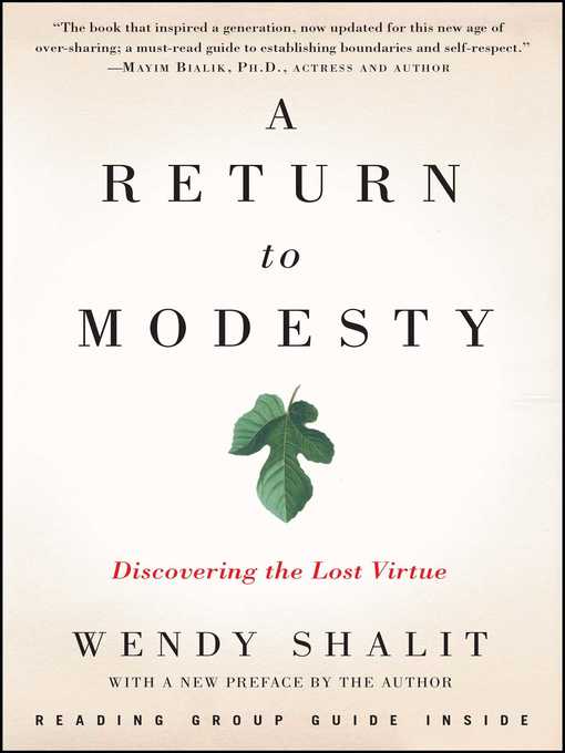 Title details for A Return to Modesty by Wendy Shalit - Available